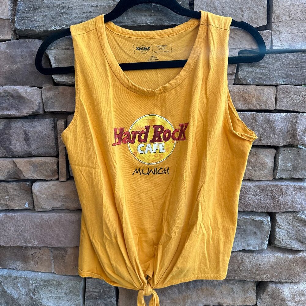 Hard Rock Cafe Munich Yellow Tank Top Size L